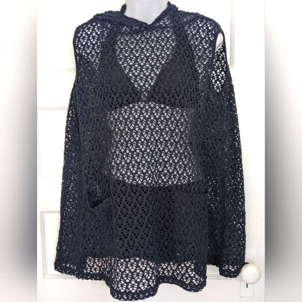 Black Crochet Swim Coverup